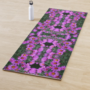 ピンク秋のアスターの花抽象芸術 ヨガマット