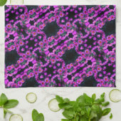 ピンク秋のアスター花抽象芸術アートパターン キッチンタオル (折り畳み)