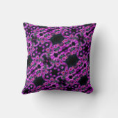 ピンク秋のアスター花抽象芸術アートパターン クッション (裏面)