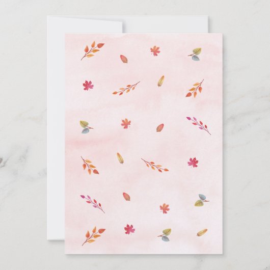 ピンク秋カボチャートラック赤ちゃんシャワー招待状 招待状 (裏面)