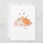 ピンク秋カボチャートラック赤ちゃんシャワー 招待状 (裏面)