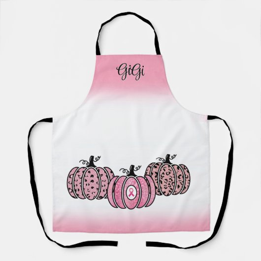 ピンク秋カボチャ乳がん認識度 エプロン (正面)