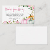 ピンク秋カボチャ赤ちゃんシャワーブックベビー エンクロージャーカード (正面/裏面)