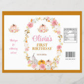 ピンク秋カボチャ1st誕生日チップバッグラッパー チラシ (正面)