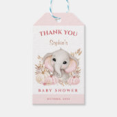 ピンク秋ガールベビーシャワー紙メッセージカード ギフトタグ (正面)