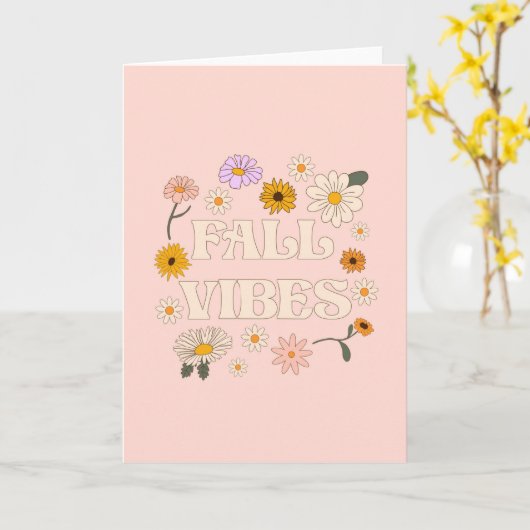 ピンク秋ビベス カード (黄色い花)
