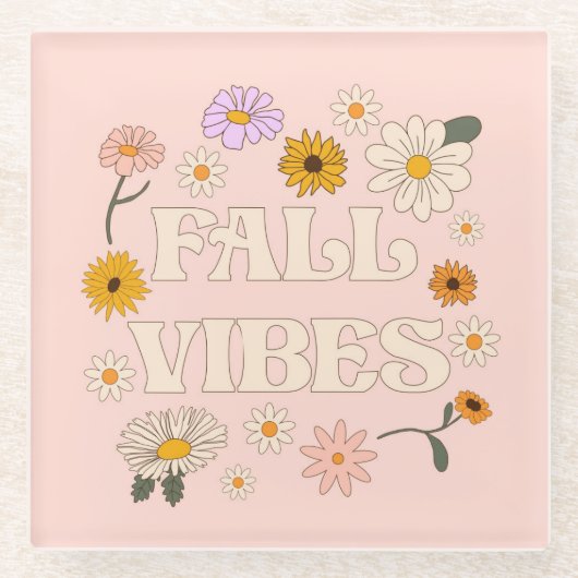 ピンク秋ビベス ガラスコースター (正面)