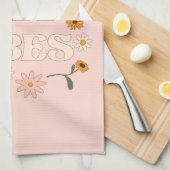 ピンク秋ビベス キッチンタオル (四つ折り)