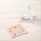 ピンク秋ビベス スクエアペーパーコースター (インサイチュ)