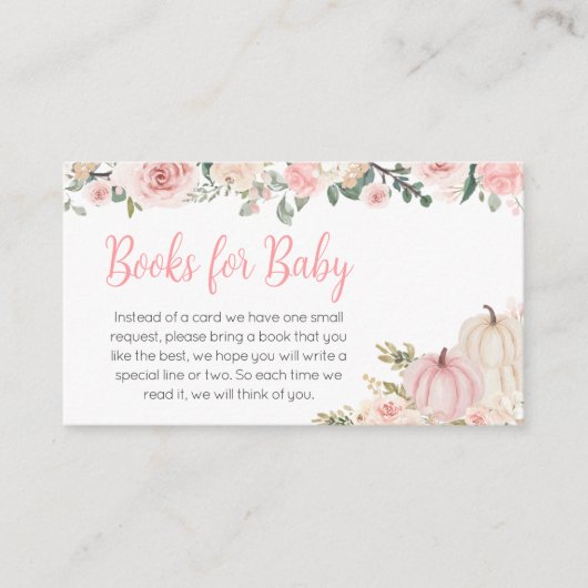 ピンク秋フローラカボチャベビー エンクロージャーカード (正面)