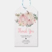 ピンク秋フローラカボチャメッセージカード ギフトタグ (正面)