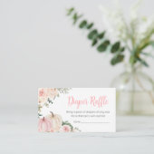 ピンク秋フローラパンプキンおむつラッフル エンクロージャーカード (スタンド正面)