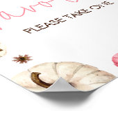 ピンク秋リトルカボチャ赤ちゃんシャワーの好意 ポスター (角)