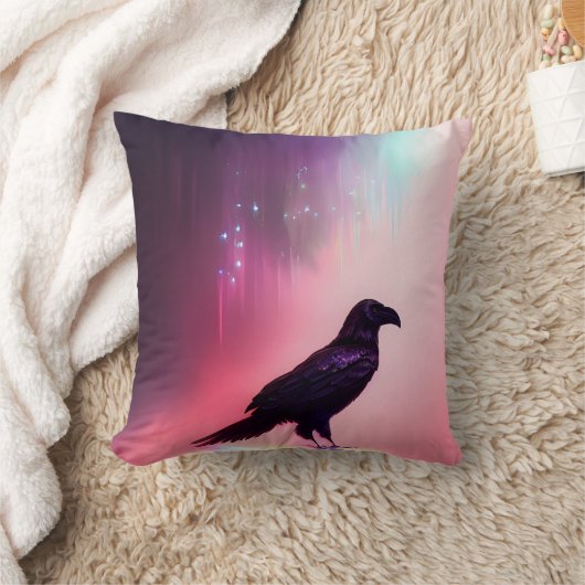 ピンク秋レイベン クッション (ブランケット)