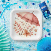 ピンク秋秋をテーマにしたアイテム ペーパープレート (パーティー)