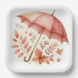 ピンク秋秋をテーマにしたアイテム ペーパープレート