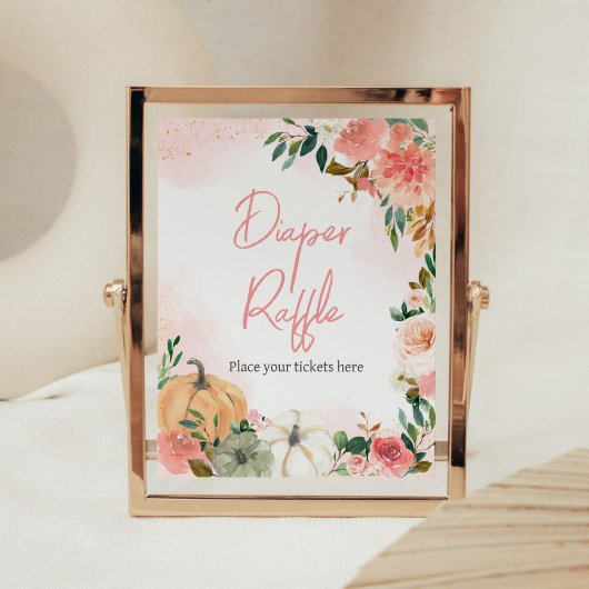 ピンク秋秋フローラパンプキンオムツラッフル ポスター