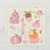 ピンク秋誕生日 シーズンカード (正面/裏面)