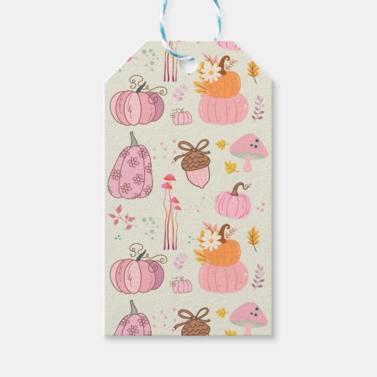 ピンク秋 ギフトタグ (正面)