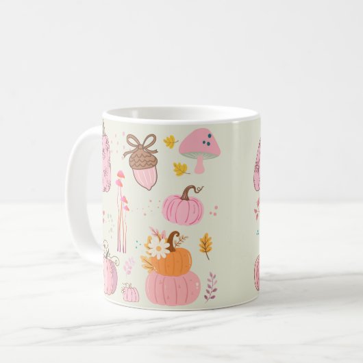 ピンク秋 マグカップ (正面左)