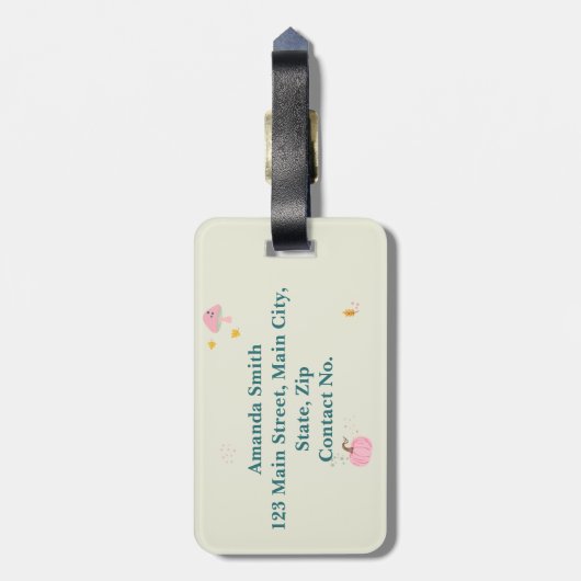 ピンク秋 ラゲッジタグ (裏面縦)