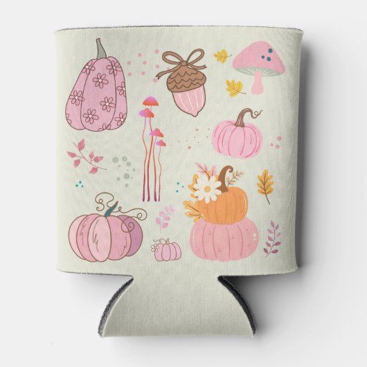 ピンク秋 缶クーラー (正面)