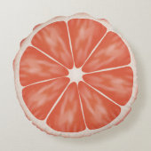 ピンク種のグレープフルーツの柑橘類の切れ ラウンドクッション (裏面)