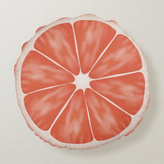 ピンク種のグレープフルーツの柑橘類の切れ ラウンドクッション (裏面)