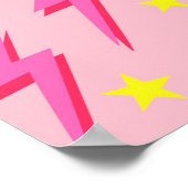 ピンク稲妻の壁デコはっきりしたール用ポスター ポスター (角)