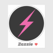 ピンク稲妻フェミニズムのボルト（黒） シール (シート)