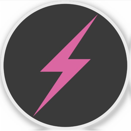 ピンク稲妻フェミニズムのボルト（黒） シール (正面)