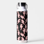 ピンク稲妻ボルトパターン ウォーターボトル (正面)