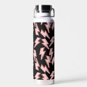 ピンク稲妻ボルトパターン ウォーターボトル (背面)