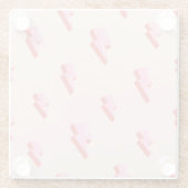 ピンク稲妻ボルトパターン ガラスコースター (裏面)