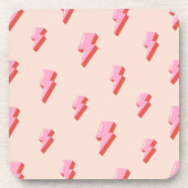 ピンク稲妻ボルトパターン コースター (正面)