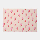 ピンク稲妻ボルトパターン ドアマット (正面)