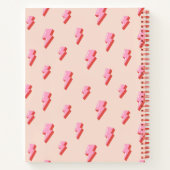 ピンク稲妻ボルトパターン |パーソナライズされた | ノートブック (裏面)