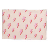 ピンク稲妻ボルトパターン 枕カバー (裏面-左)