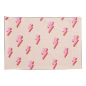 ピンク稲妻ボルトパターン 枕カバー (裏面-右)