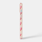 ピンク稲妻ボルトパターン iPhone 15ケース (左側面)