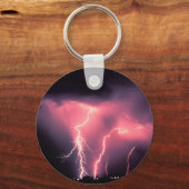 ピンク稲妻 キーホルダー (正面)