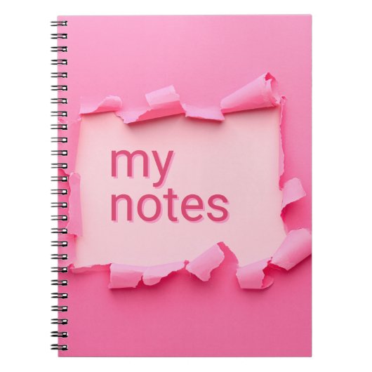 ピンク穴あきスパイラル My Notes ノート (正面)