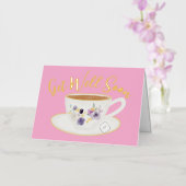 ピンク空白のがすぐ良くな実在る 箔グリーティングカード (蘭)