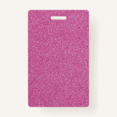 ピンク空白のグリッターDIYテンプレートカスタム文字写真 バッジ (正面)