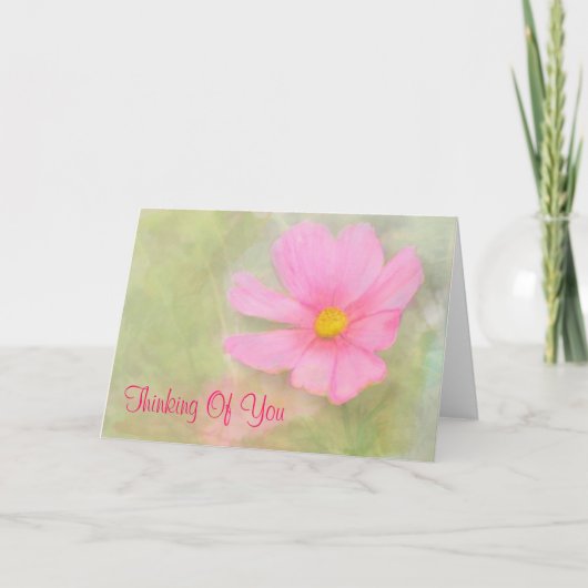 ピンク空白のコスモス考えるズ・オブ・ユー・カード カード (正面)