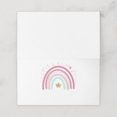 ピンク空白のモダンレインボープレイスセッティングカード プレイスカード (外部開封)
