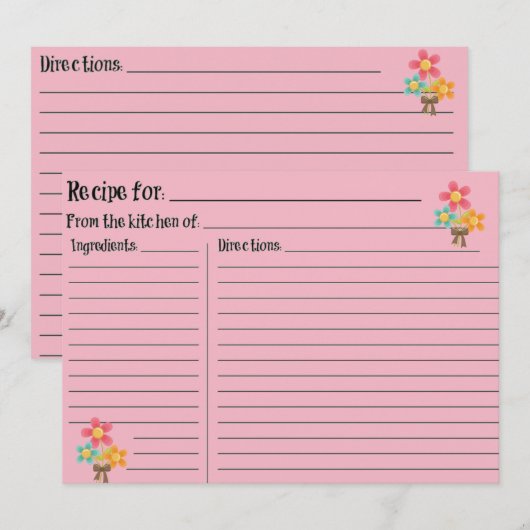 ピンク空白のレシピ (正面/裏面)