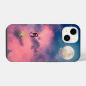 ピンク空白月iPhoneケース漢字LOVE iPhoneケース (裏面横)