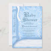 ピンク童話の物語を読む本の少年のベビーシャワー 招待状 (正面)