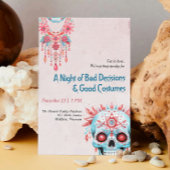 ピンク笑わされるブルーシュガースカルおかしなハロウィーン 招待状